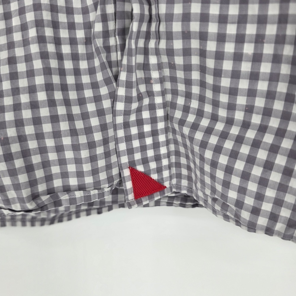Untuckit Mens Button Up Shirt XXL Long Sleeve Gray Gingham Check Preppy Premium - Picture 3 of 7